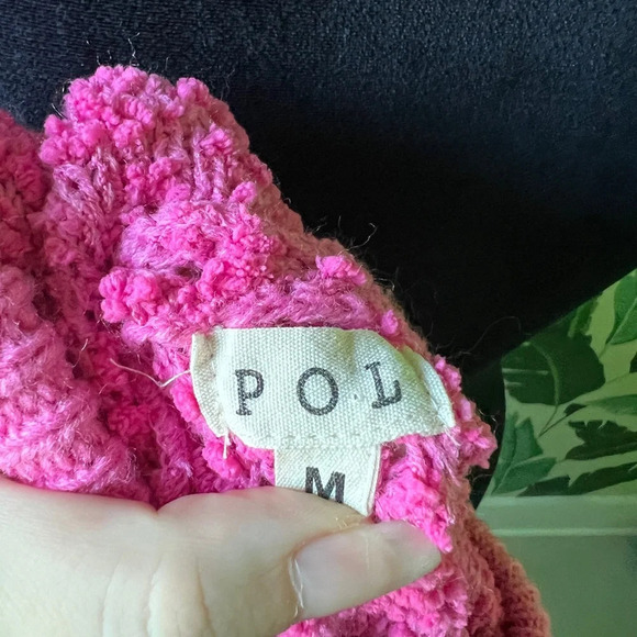 Vici Pol Pink Boucle Textured Hoodie Sweater Size M - Picture 7 of 7